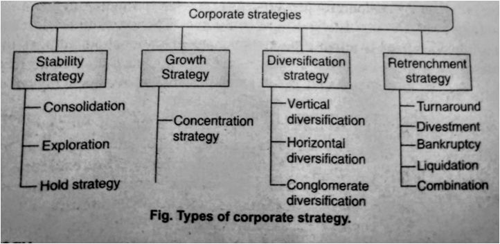 Fig. types of corporate strategy.