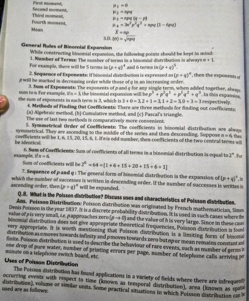Probability MBA 1st Year Semester Long Question Answers Study Material Notes