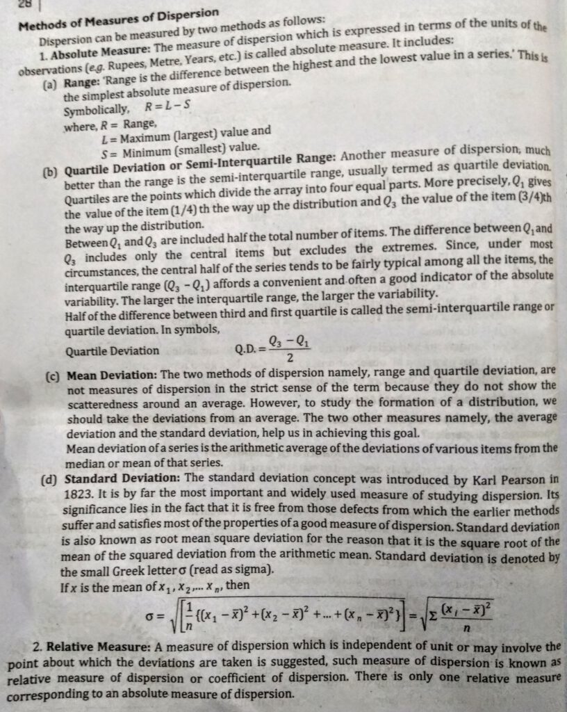 MBA 1st Year Business Statistics Unit 1 Long Question Answer Study Notes﻿