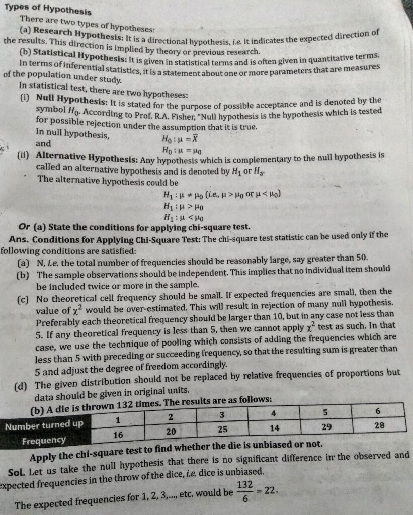 MBA 1st Year Examination Papers Business Statistics 2016-17 Section Wise Question Answers