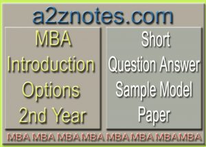 MBA Introduction Options 2nd Year Short Sample Model Paper